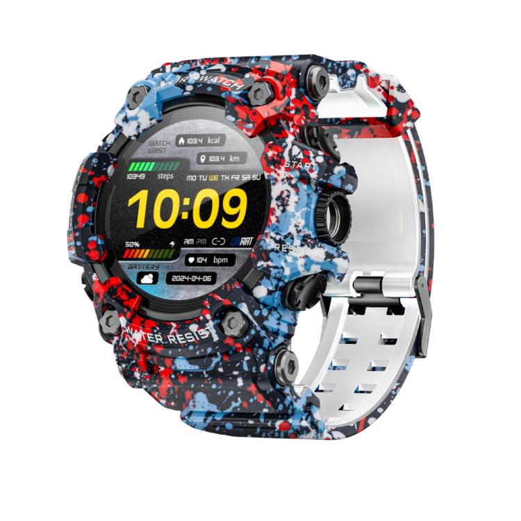 LOKMAT ATTACK GT Smartwatch robusto, display da 1,32 pollici, chiamate Bluetooth, SOS, contapassi, monitoraggio del sonno, frequenza cardiaca, pressione sanguigna, ossigenazione del sangue