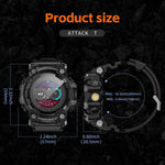 LOKMAT ATTACK GT Smartwatch robusto, display da 1,32 pollici, chiamate Bluetooth, SOS, contapassi, monitoraggio del sonno, frequenza cardiaca, pressione sanguigna, ossigenazione del sangue