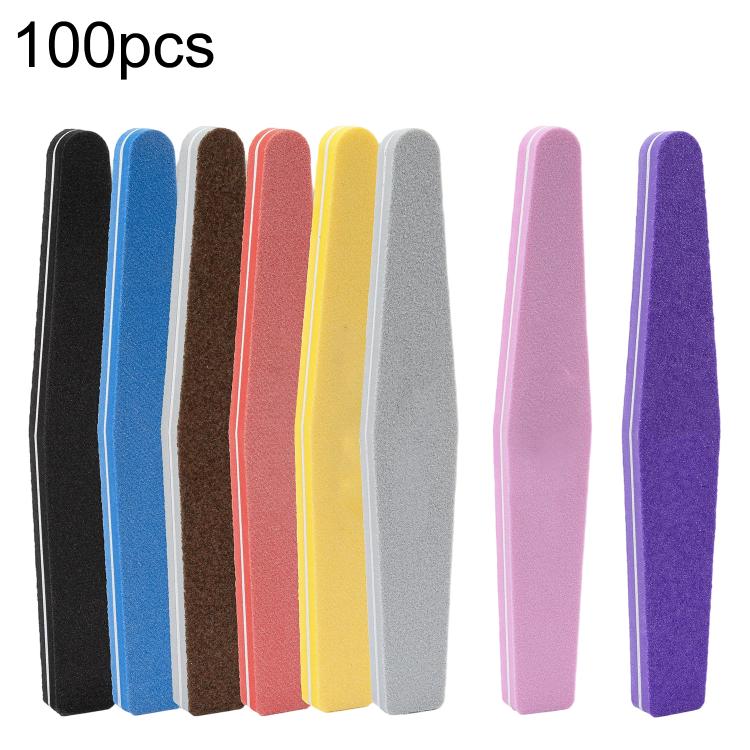 Confezione da 100 pezzi di spugnette abrasive a forma di diamante per nail art, strumento per manicure, without LOGO, with LOGO