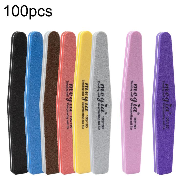 Confezione da 100 pezzi di spugnette abrasive a forma di diamante per nail art, strumento per manicure, without LOGO, with LOGO