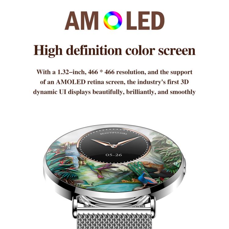 QS05 Smartwatch sportivo da 1,32 pollici con Bluetooth 5.3, supporta il monitoraggio del sonno, della frequenza cardiaca, dell'ossigeno nel sangue e della pressione sanguigna.