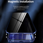 Custodia vetro temperato magnetica per iPhone 12 Pro Max, 12 Pro