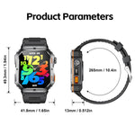 Smartwatch sportivo QS39 da 2,01 pollici con Bluetooth 5.3, supporto per chiamate vocali, monitoraggio del sonno, della frequenza cardiaca, dell'ossigeno nel sangue e della pressione sanguigna.