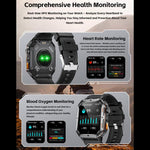 Smartwatch sportivo QS39 da 2,01 pollici con Bluetooth 5.3, supporto per chiamate vocali, monitoraggio del sonno, della frequenza cardiaca, dell'ossigeno nel sangue e della pressione sanguigna.