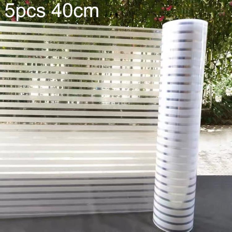Confezione da 5 adesivi antistatici a strisce per vetro satinato per la privacy, antiurto e per la protezione della privacy., Small Stripes 30cm x 1m, Small Stripes 40cm x 1m, Small Stripes 50cm x 1m, Large Stripes 30cm x 1m, Large Stripes 40cm x 1m   ...