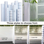 Confezione da 5 adesivi antistatici a strisce per vetro satinato per la privacy, antiurto e per la protezione della privacy., Small Stripes 30cm x 1m, Small Stripes 40cm x 1m, Small Stripes 50cm x 1m, Large Stripes 30cm x 1m, Large Stripes 40cm x 1m   ...