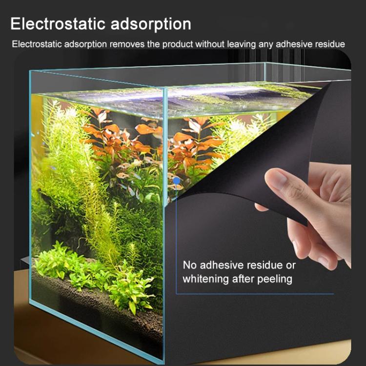 5 pezzi/confezione Pellicola adesiva in PVC per sfondo di vetro per acquario con effetto elettricità statica, Frosted Black 30cm x 1m, Frosted Black 40cm x 1m, Frosted Black 50cm x 1m