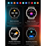 Smartwatch sportivo QS10 da 1,7 pollici con Bluetooth 5.2, supporto per il monitoraggio del sonno, della frequenza cardiaca e della pressione sanguigna.