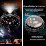 Smartwatch sportivo QS10 da 1,7 pollici con Bluetooth 5.2, supporto per il monitoraggio del sonno, della frequenza cardiaca e della pressione sanguigna.