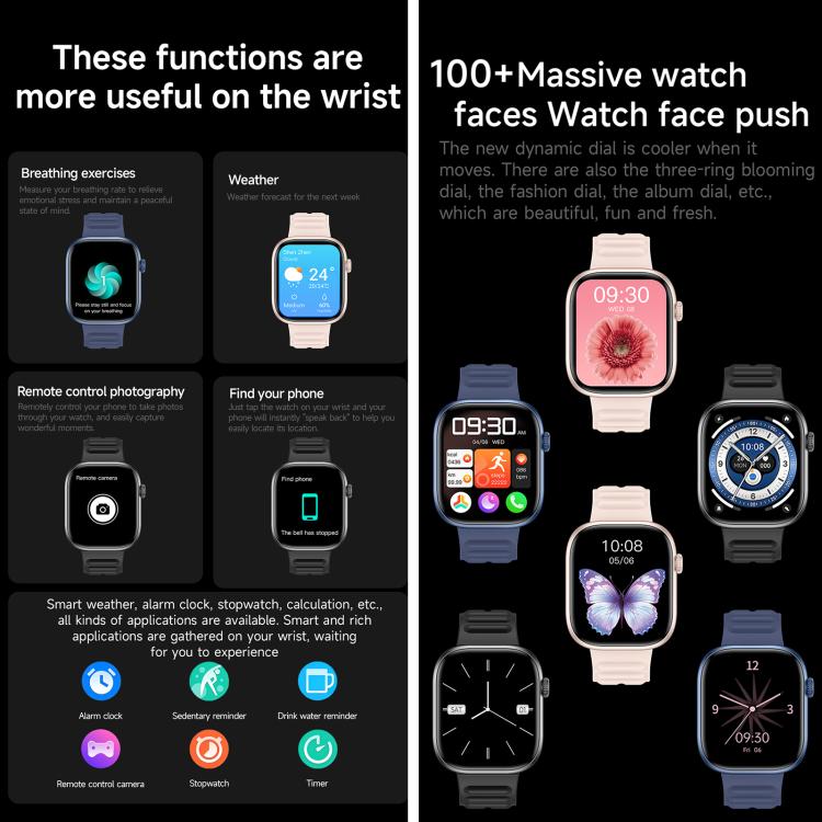 Smartwatch sportivo QS12 da 1,83 pollici con Bluetooth 5.3, supporto per il monitoraggio del sonno, della frequenza cardiaca e dell'ossigeno nel sangue.