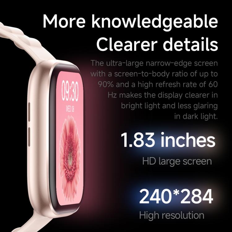 Smartwatch sportivo QS12 da 1,83 pollici con Bluetooth 5.3, supporto per il monitoraggio del sonno, della frequenza cardiaca e dell'ossigeno nel sangue.