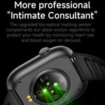 Smartwatch sportivo QS12 da 1,83 pollici con Bluetooth 5.3, supporto per il monitoraggio del sonno, della frequenza cardiaca e dell'ossigeno nel sangue.