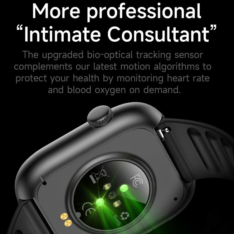Smartwatch sportivo QS12 da 1,83 pollici con Bluetooth 5.3, supporto per il monitoraggio del sonno, della frequenza cardiaca e dell'ossigeno nel sangue.