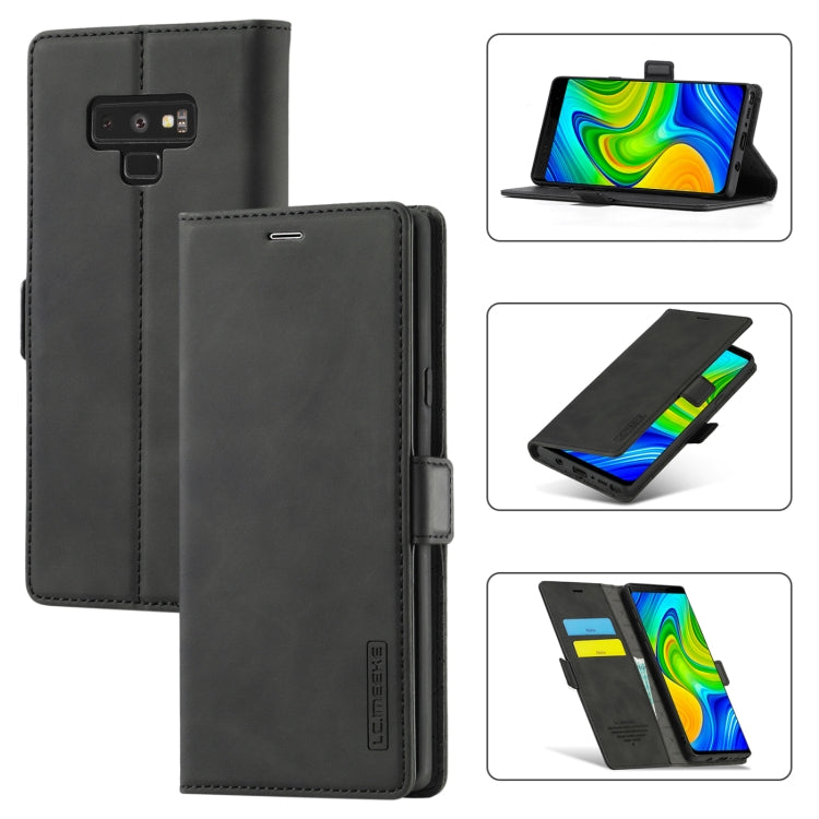 LC.IMEEK Forte magnetismo Ultra-sottile Flip orizzontale TPU opaco antiurto + Custodia in pelle PU con supporto e slot per schede e portafoglio, For Samsung Galaxy Note9