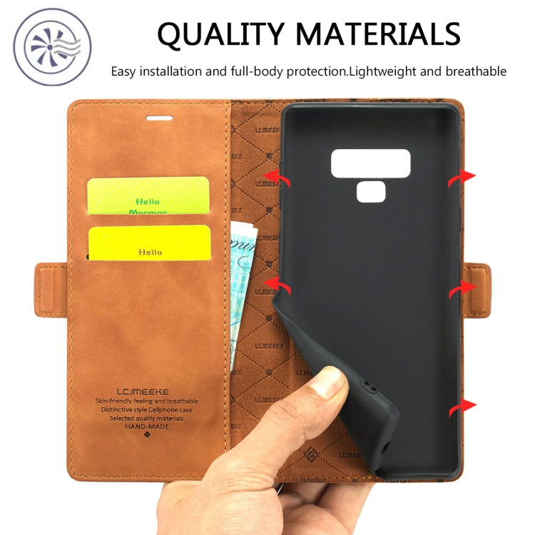 LC.IMEEK Forte magnetismo Ultra-sottile Flip orizzontale TPU opaco antiurto + Custodia in pelle PU con supporto e slot per schede e portafoglio, For Samsung Galaxy Note9