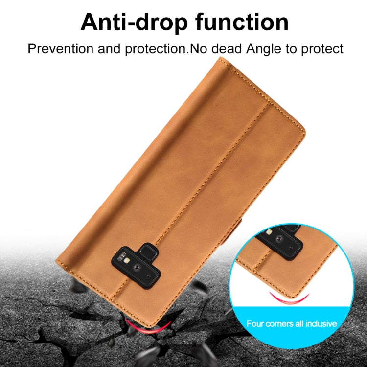 LC.IMEEK Forte magnetismo Ultra-sottile Flip orizzontale TPU opaco antiurto + Custodia in pelle PU con supporto e slot per schede e portafoglio, For Samsung Galaxy Note9