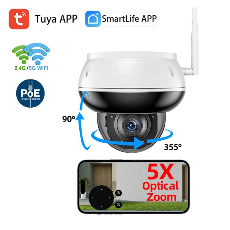 Telecamera di sicurezza dome da esterno RH-D05 da 5 MP con zoom ottico 5x, PoE e Wi-Fi., RH-D05