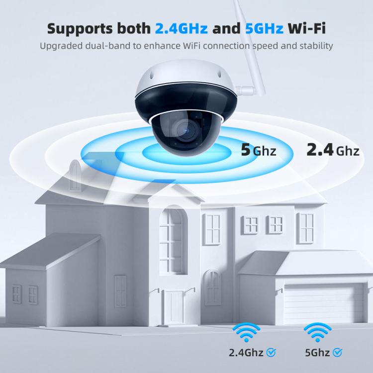 Telecamera di sicurezza dome da esterno RH-D05 da 5 MP con zoom ottico 5x, PoE e Wi-Fi., RH-D05