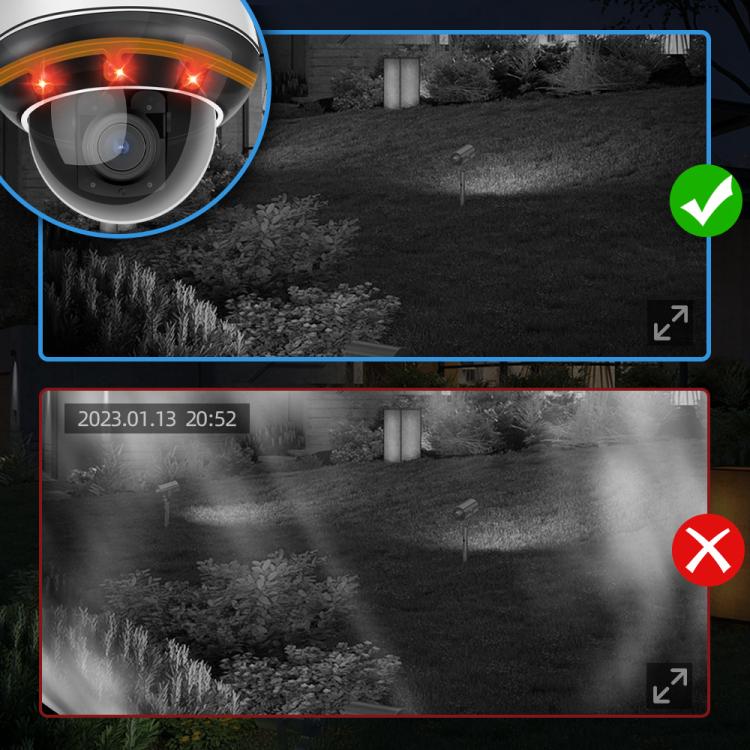 Telecamera di sicurezza dome da esterno RH-D05 da 5 MP con zoom ottico 5x, PoE e Wi-Fi., RH-D05