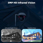 Telecamera di sicurezza dome da esterno RH-D05 da 5 MP con zoom ottico 5x, PoE e Wi-Fi., RH-D05