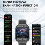 Smartwatch sportivo QS21 da 2,2 pollici con Bluetooth 5.3, supporto per il monitoraggio del sonno, della frequenza cardiaca, dell'ossigeno nel sangue, della pressione sanguigna e della variabilità della frequenza cardiaca (HRV).