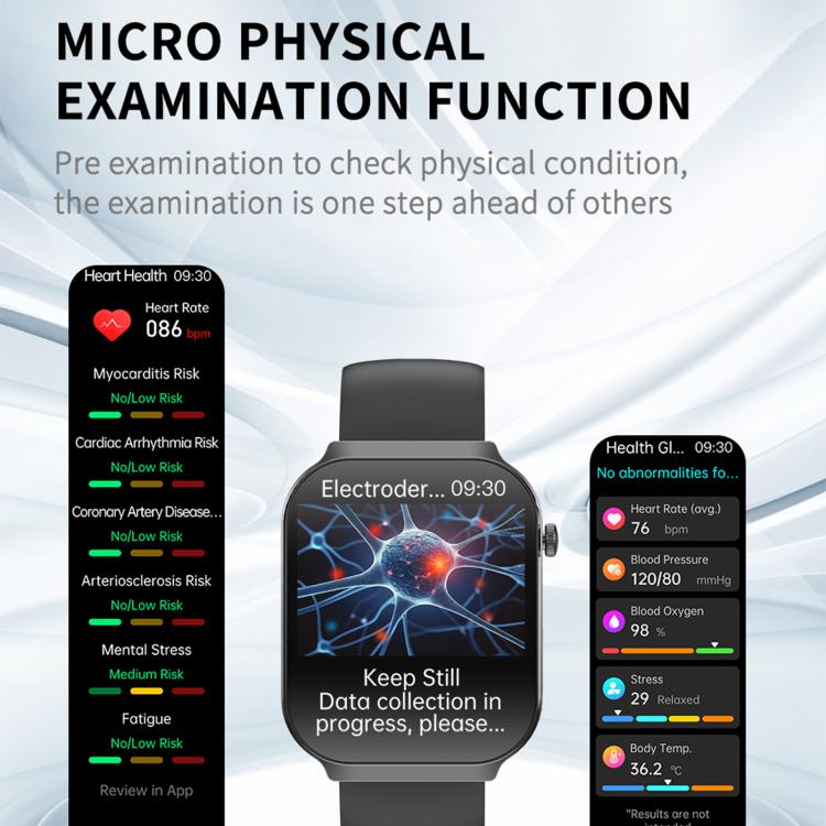 Smartwatch sportivo QS21 da 2,2 pollici con Bluetooth 5.3, supporto per il monitoraggio del sonno, della frequenza cardiaca, dell'ossigeno nel sangue, della pressione sanguigna e della variabilità della frequenza cardiaca (HRV).