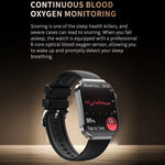 Smartwatch sportivo QS21 da 2,2 pollici con Bluetooth 5.3, supporto per il monitoraggio del sonno, della frequenza cardiaca, dell'ossigeno nel sangue, della pressione sanguigna e della variabilità della frequenza cardiaca (HRV).