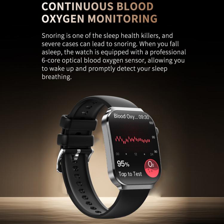 Smartwatch sportivo QS21 da 2,2 pollici con Bluetooth 5.3, supporto per il monitoraggio del sonno, della frequenza cardiaca, dell'ossigeno nel sangue, della pressione sanguigna e della variabilità della frequenza cardiaca (HRV).