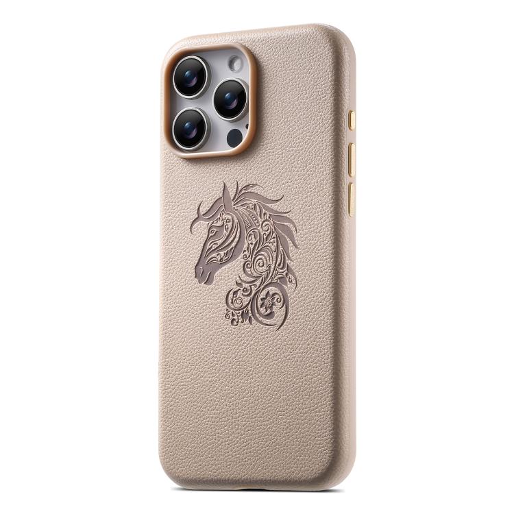 Custodia per telefono ESEBLE B1 con cinque fiori e cavallo, For iPhone 16 Pro Max, For iPhone 16 Pro