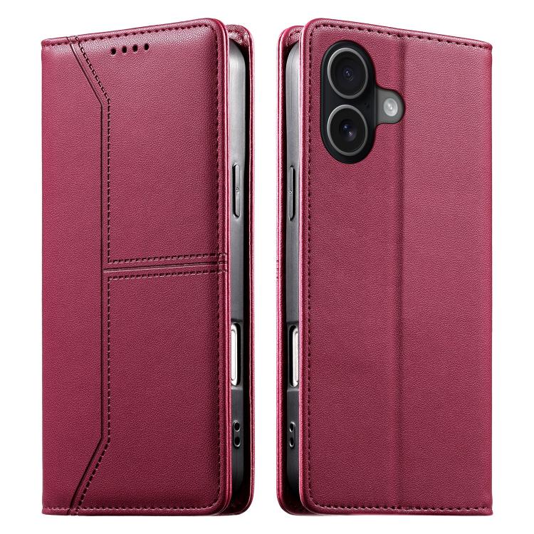 Custodia per telefono in ecopelle con rivestimento magnetico RFID e cuciture a vista., For iPhone 17e / 16e, For iPhone 17 Pro Max, For iPhone 17 Pro, For iPhone 17
