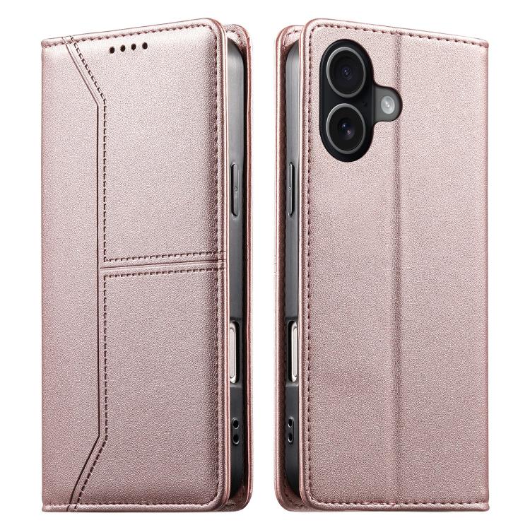 Custodia per telefono in ecopelle con rivestimento magnetico RFID e cuciture a vista., For iPhone 17e / 16e, For iPhone 17 Pro Max, For iPhone 17 Pro, For iPhone 17