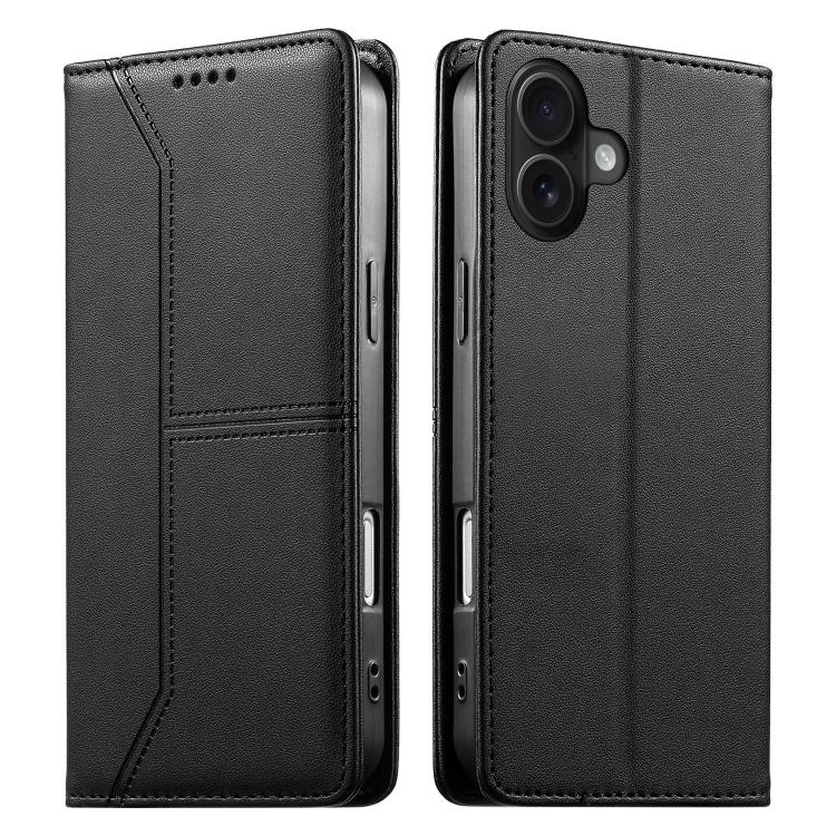 Custodia per telefono in ecopelle con rivestimento magnetico RFID e cuciture a vista., For iPhone Air, For iPhone 16 Pro Max, For iPhone 16 Pro, For iPhone 16 Plus