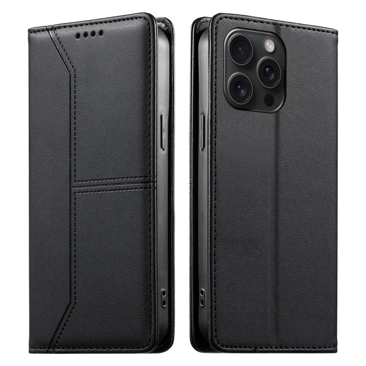 Custodia per telefono in ecopelle con rivestimento magnetico RFID e cuciture a vista., For iPhone 16, For iPhone 15 Pro Max, For iPhone 15 Pro, For iPhone 15 Plus
