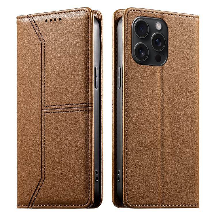 Custodia per telefono in ecopelle con rivestimento magnetico RFID e cuciture a vista., For iPhone 16, For iPhone 15 Pro Max, For iPhone 15 Pro, For iPhone 15 Plus