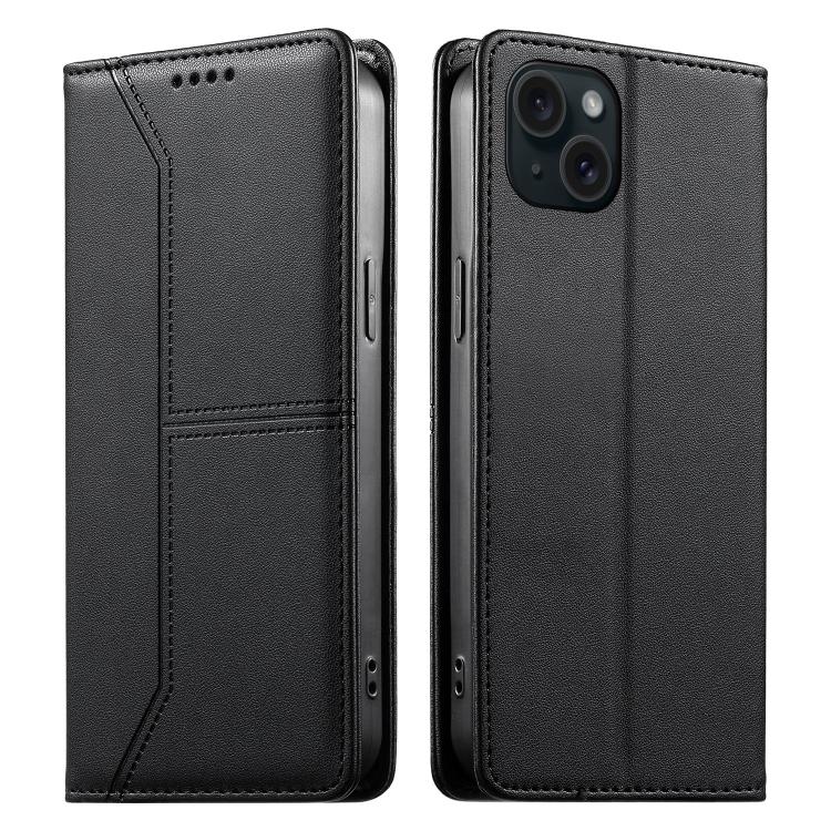 Custodia per telefono in ecopelle con rivestimento magnetico RFID e cuciture a vista., For iPhone 16, For iPhone 15 Pro Max, For iPhone 15 Pro, For iPhone 15 Plus