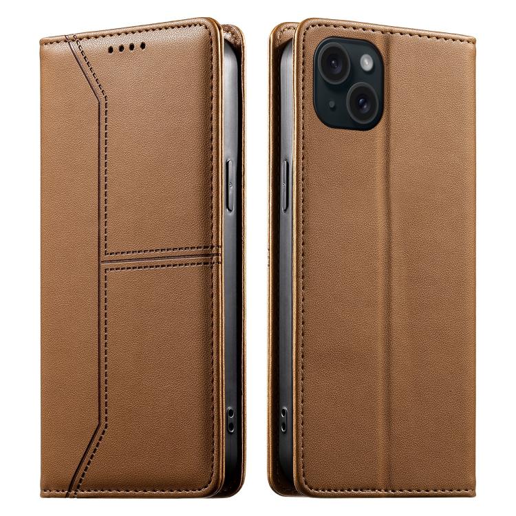 Custodia per telefono in ecopelle con rivestimento magnetico RFID e cuciture a vista., For iPhone 16, For iPhone 15 Pro Max, For iPhone 15 Pro, For iPhone 15 Plus