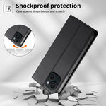 Custodia per telefono in ecopelle con rivestimento magnetico RFID e cuciture a vista., For iPhone 15, For iPhone 14 Plus, For iPhone 14 / 13, For iPhone 14 Pro