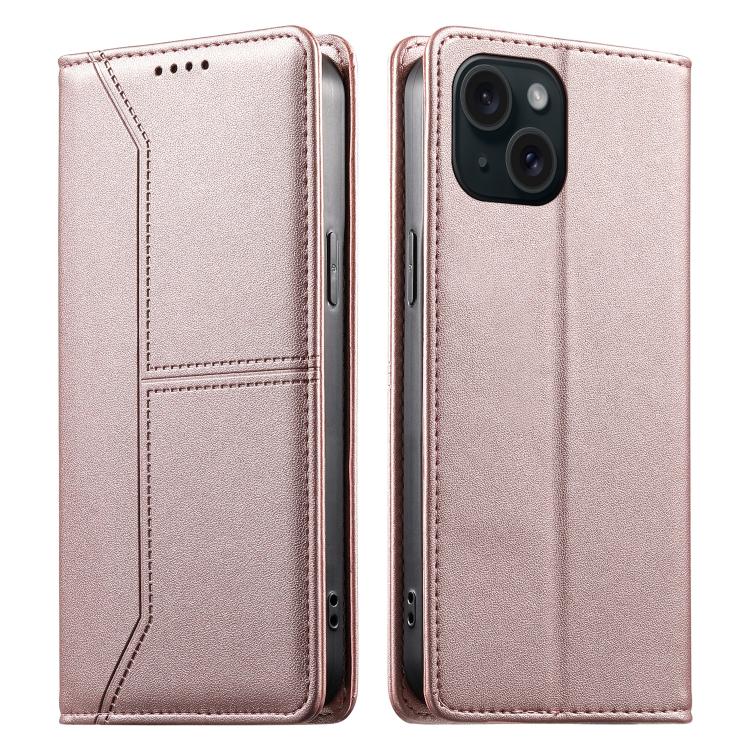 Custodia per telefono in ecopelle con rivestimento magnetico RFID e cuciture a vista., For iPhone 15, For iPhone 14 Plus, For iPhone 14 / 13, For iPhone 14 Pro