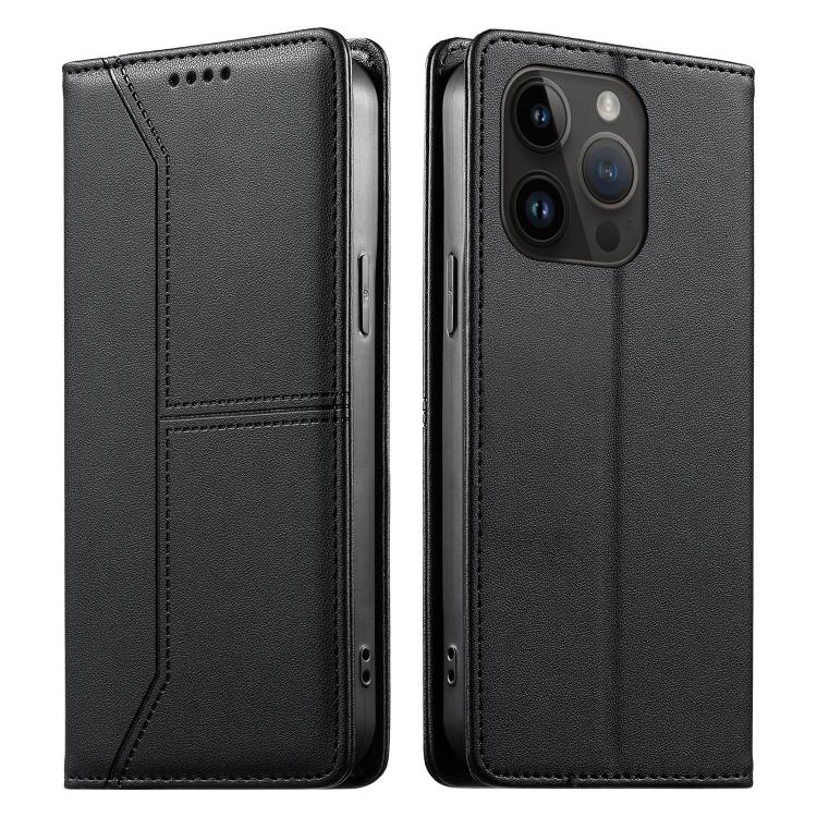 Custodia per telefono in ecopelle con rivestimento magnetico RFID e cuciture a vista., For iPhone 15, For iPhone 14 Plus, For iPhone 14 / 13, For iPhone 14 Pro