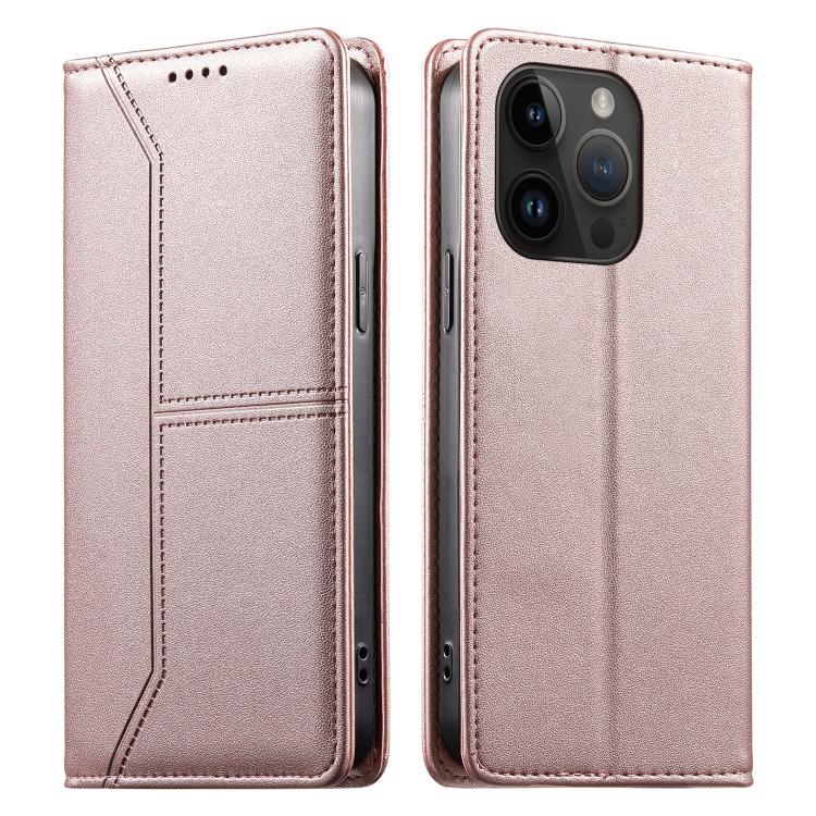 Custodia per telefono in ecopelle con rivestimento magnetico RFID e cuciture a vista., For iPhone 15, For iPhone 14 Plus, For iPhone 14 / 13, For iPhone 14 Pro