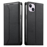 Custodia per telefono in ecopelle con rivestimento magnetico RFID e cuciture a vista., For iPhone 15, For iPhone 14 Plus, For iPhone 14 / 13, For iPhone 14 Pro