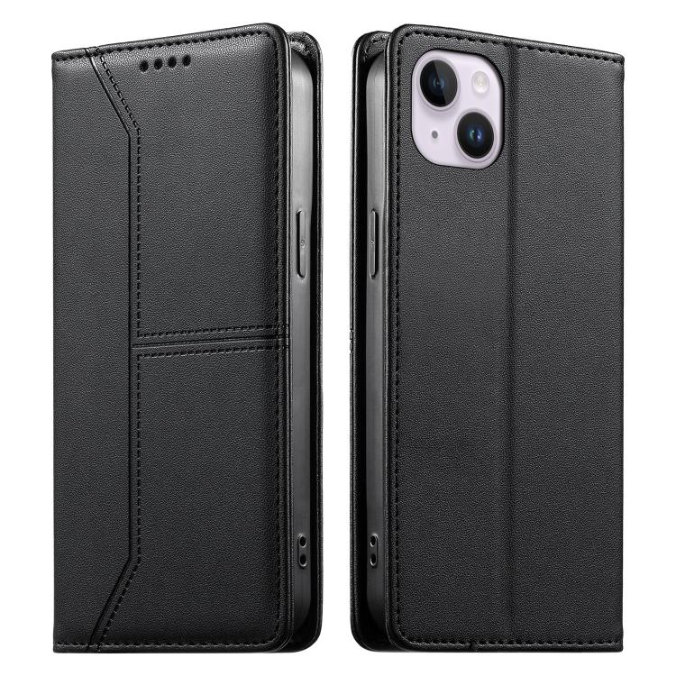 Custodia per telefono in ecopelle con rivestimento magnetico RFID e cuciture a vista., For iPhone 15, For iPhone 14 Plus, For iPhone 14 / 13, For iPhone 14 Pro