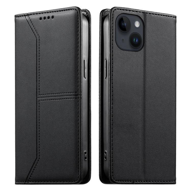 Custodia per telefono in ecopelle con rivestimento magnetico RFID e cuciture a vista., For iPhone 15, For iPhone 14 Plus, For iPhone 14 / 13, For iPhone 14 Pro