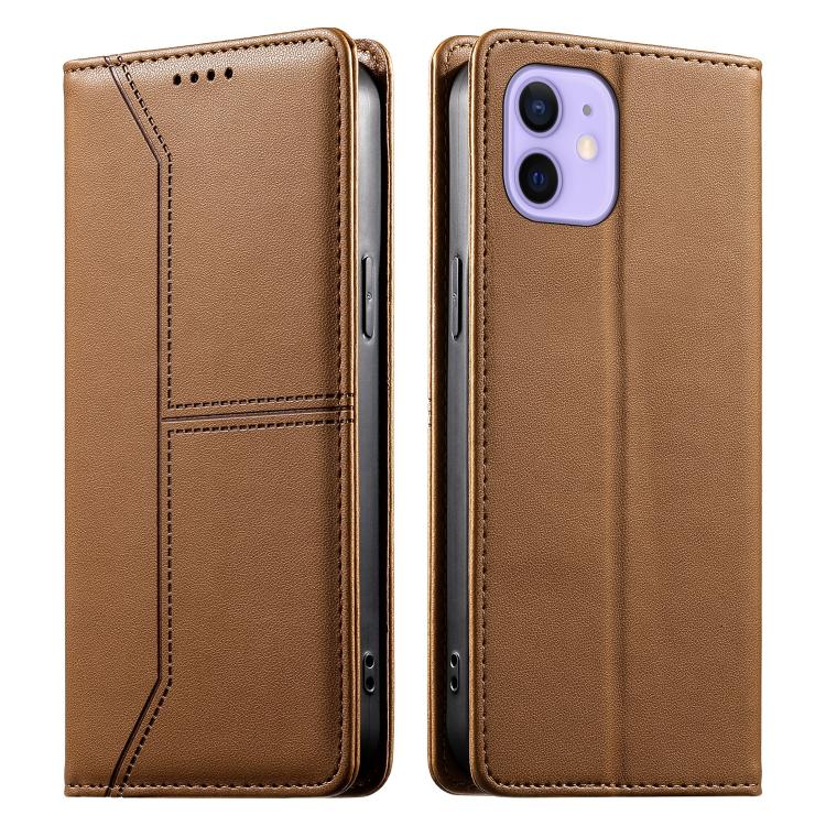 Custodia per telefono in ecopelle con rivestimento magnetico RFID e cuciture a vista., For iPhone 13 mini, For iPhone 12 / 12 Pro, For iPhone 12 Pro Max, For iPhone 12 mini