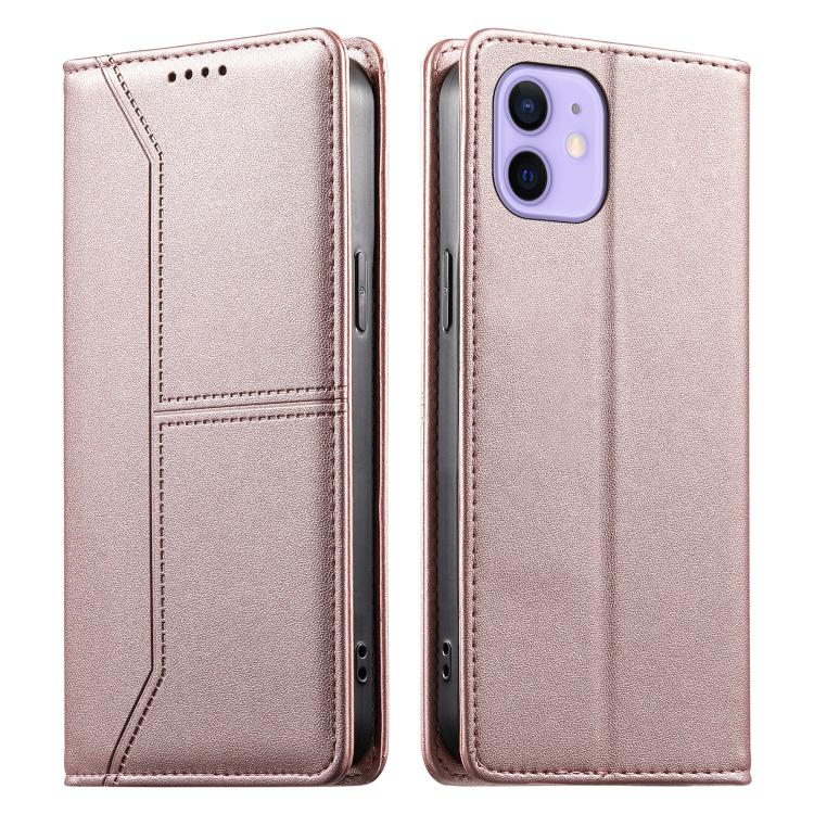 Custodia per telefono in ecopelle con rivestimento magnetico RFID e cuciture a vista., For iPhone 13 mini, For iPhone 12 / 12 Pro, For iPhone 12 Pro Max, For iPhone 12 mini