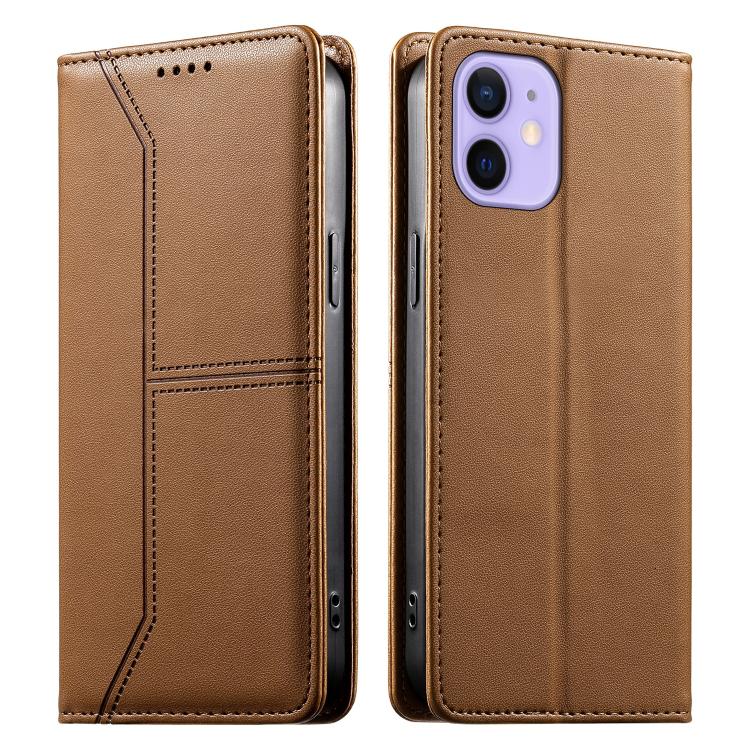 Custodia per telefono in ecopelle con rivestimento magnetico RFID e cuciture a vista., For iPhone 13 mini, For iPhone 12 / 12 Pro, For iPhone 12 Pro Max, For iPhone 12 mini