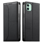 Custodia per telefono in ecopelle con rivestimento magnetico RFID e cuciture a vista., For iPhone 11 Pro Max, For iPhone 11, For iPhone 11 Pro, For iPhone X / XS