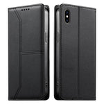 Custodia per telefono in ecopelle con rivestimento magnetico RFID e cuciture a vista., For iPhone XR, For iPhone XS Max, For iPhone 8 Plus / 7 Plus