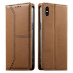 Custodia per telefono in ecopelle con rivestimento magnetico RFID e cuciture a vista., For iPhone XR, For iPhone XS Max, For iPhone 8 Plus / 7 Plus