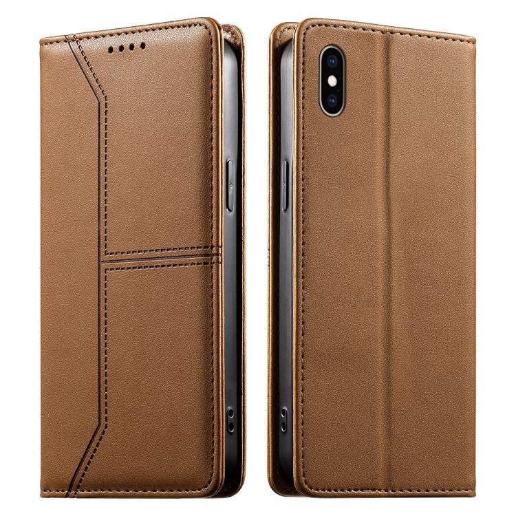 Custodia per telefono in ecopelle con rivestimento magnetico RFID e cuciture a vista., For iPhone XR, For iPhone XS Max, For iPhone 8 Plus / 7 Plus